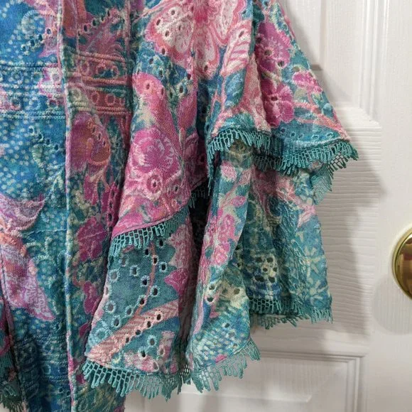 HEMANT AND NANDITA Kefi One Shoulder Mini Dress in Blue & Pink - size XS NWOT - Picture 8 of 15